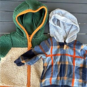 Carter's Green and Cream Sherpa Hoodie